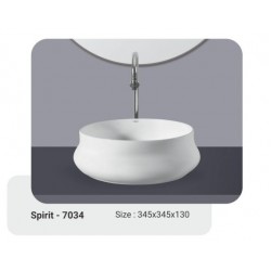 Νιπτήρας Μπάνιου Λευκός Πορσελάνης  I-zec Spirit 7034 39x39x13,5 cm Επικαθήμενος Κυκλικός Χωρίς Τρύπα Υπερχείλισης και με Αντιμικροβιακή Επίστρωση